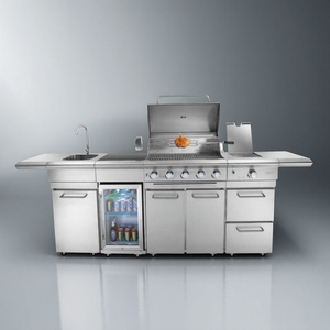 Parrilla de <span class=keywords><strong>barbacoa</strong></span> de Gas grande de acero inoxidable 304 Premium de lujo, cocina móvil de estilo moderno para exteriores para Villa Patio - Product Image 3