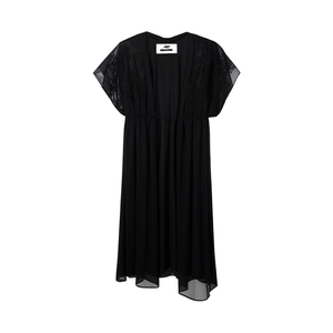 Copricostume Sogno D'Oro in Rete Nera, Kimono Lungo da Spiaggia per Donne, Taglie M L XL - Product Image 4