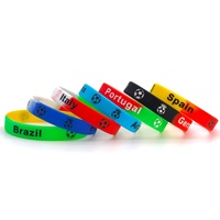 Pulsera de Silicona con Bandera de Fútbol, Brazalete con Bandera Mundial para Partidos Internacionales, Personalizable