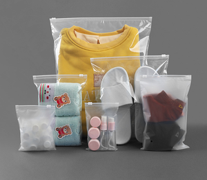 In stock transparent Custom PE Plastic Security Zipper <b>Bags</b> with Gravure Printing for garment cosmetics Packaging low MOQ - Product Image 1