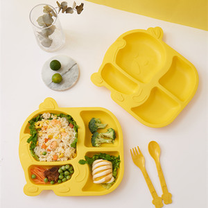 Phim Hoạt Hình Vịt Vàng 5-Mảnh Trẻ Em Bộ Đồ Ăn Đặt Không Độc Hại Pp Bộ Đồ Ăn Với Tấm Muỗng Bát Nắp - Product Image 2