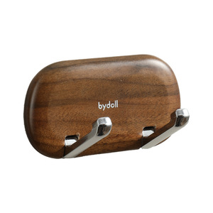 Bydoll Wood Wall Mounted Hook Suction Cup Coat Rack For Bathroom Kitchen Toilet - Product Image 1