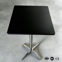 Table de salle à manger carrée à coins arrondis en Corian Solid Surface 2*2 pieds, meubles de restaurants