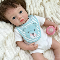 18-Zoll LOULOU Vollsilikon-Reborn-Puppe mit handgearbeitetem Haar und realistischen Hautdetails, Schnuller erhältlich