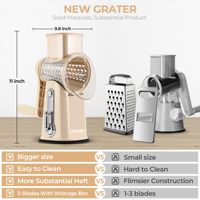 Multifunctionele Handmatige Trommelnotenkaas Roterende Groenterasp Mandoline Cutter Fruithakmachine En 5 Verstelbare Messen Gereedschap