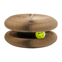 Carton ondulé pliable magique pour chat, jouet pour chat, orgue magique pour chat, planche à gratter pour chat avec balle