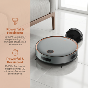 QF403 Strong Suction HEPA Home Garage Use 2-in-1 Robot Vacuum Cleaner Wet/Dry <b>Mopping</b> Battery - Product Image 2