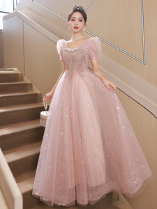 S0931R 2025 Summer New Style Temperament Sweet fairy Annual Meeting Art Exam Puff Sleeve Princess Evening Dress - Product Image 3