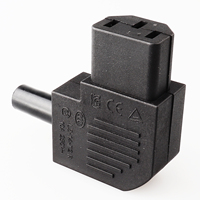 Adaptateur convertisseur CA C14 femelle 3 pôles 320 3 broches à angle de 90 degrés, prise de courant 10A 250V, fiche mâle C13 en cuivre et laiton
