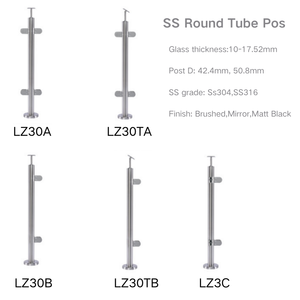 Design moderno in acciaio inox tubo rotondo Post esterno ringhiera di vetro <span class=keywords><strong>ragno</strong></span> per finitura piscina ponte Villa pavimenti balcone scale - Product Image 2