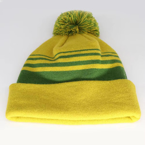 Conjunto de Gorro y Bufanda de Punto a Rayas, Accesorios de Invierno de Acrílico con Logotipo Bordado - Product Image 1