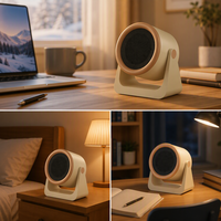 Mini-chauffage portable Cedar Space avec ventilateur 220 V à branchement direct et support en U pour la maison, le bureau et la chambre