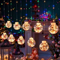 220V Weihnachtsdekoration Vorhanglichter Pentagramm-Vorhang-Lichterkette LED-Laternen Schneemann Weihnachtsmann Weihnachtsbeleuchtung
