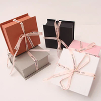 Boîte à bijoux personnalisée avec tiroir coulissant et fenêtre transparente, emballage en carton avec logo, pour colliers, cristaux et faux cils