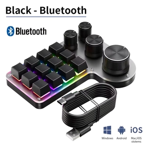 Tastiera Programmabile BSSY con 12 Tasti, 4 Manopole, 16 Funzioni Macro Personalizzabili, Cablata, Bluetooth, Wireless 2.4GHz, RGB - Product Image 3