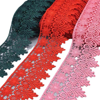 Bordure en dentelle chimique soluble dans l'eau en polyester multicolore, 15 yards, accessoires de rideaux, dentelle brodée