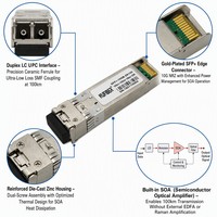 Transceiver Optique SFP+ 10GBASE-ZR 1550nm Refroidi EML 120km Duplex LC SMF DDM Hot Pluggable IP Télécom Longue Portée