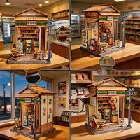 Kit de maison miniature DIY, magasin japonais, puzzles en bois 3D pour adultes, assemblage de maison miniature DIY, puzzle de maison de poupée
