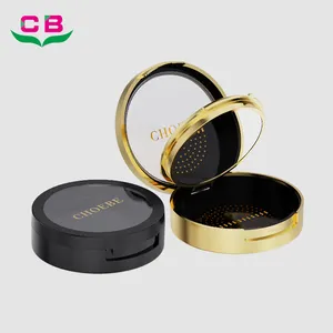 Choebe Double Single Empty Powder Compacts Plastic Round Makeup Case Cream Blush Case Metallic Colors With Mirror