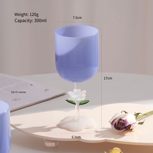 Copas <span class=keywords><strong>de</strong></span> Vino con Tallo <span class=keywords><strong>de</strong></span> Flor a la Moda, <span class=keywords><strong>Venta</strong></span> al <span class=keywords><strong>por</strong></span> <span class=keywords><strong>Mayor</strong></span>, Copas <span class=keywords><strong>de</strong></span> Vidrio <span class=keywords><strong>de</strong></span> Borosilicato Alto, Resistentes al Calor, Coloridas, para Vino Tinto - Product Image 6