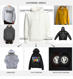 Sweat à capuche zippé personnalisé en coton 100% uni, style décontracté vintage délavé pour homme - Product Image 5