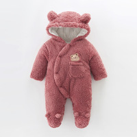 Combinaison de bébé en velours de coton d'hiver pour nouveau-né, combinaison de ramper pour l'extérieur