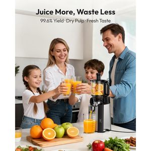 Extractor de Jugos en Frío Euhomey con Boca de Alimentación Ancha de 5.8 Pulgadas, Motor de Acero Inoxidable de 400W, Extractor de Jugos de Frutas y Verduras Enteras, Alto Rendimiento, Fácil de Limpiar - Product Image 3