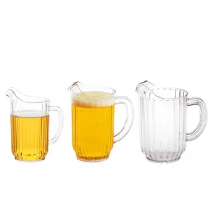 Pichet en verre pour jus de bière et eau en plastique transparent de 32/48/60oz pour la maison et la cuisine