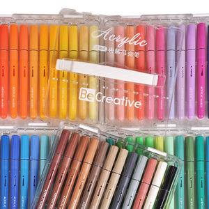 उच्च गुणवत्ता वाले 60 रंग स्कूल कला अच्छा कवरेज डिय पेंट मार्कर पेन सेट गैर-विषाक्त एक्रिलिक ब्रश मार्कर पेन - Product Image 4