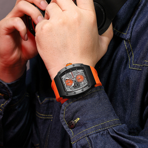 Montre homme originale de la marque Megir 8411, montre-bracelet à quartz de luxe pour homme, montre sport chronographe tonneau tendance - Product Image 4