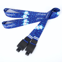 Cordons de sécurité personnalisés en polyester avec logo imprimé sur mesure, porte-badge rétractable et porte-carte d'identité