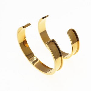 Bracciali Scanalati Personalizzati alla Moda all'Ingrosso per Donna con Anello Aperto Fai-da-Te in Acciaio Inossidabile Anticato - Product Image 5