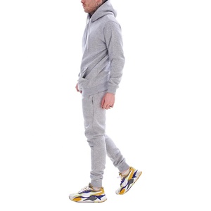 OEM Solid Grey Polyester muscle fit Gym tracksuit jogger suits casual workout training tracksuits for men - Product Image 3