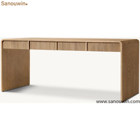 Bureau de direction moderne en bois massif, table de travail minimaliste pour le bureau à domicile