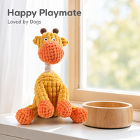 Jouet pour chien en peluche girafe mignon, couineur et à tirer, compagnon de jeu pour chiens et petits animaux