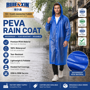 Custom Logo REACH Certified EVA Windproof <strong>Breathable</strong> Eco-Friendly Raincoat 140g Lightweight <strong>Waterproof</strong> Reusable Adult Rain - Product Image 1