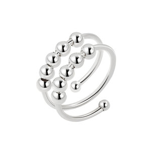 Anillos antiestrés para mujer, paquete de 6, anillos giratorios con cuentas, anillo de acero inoxidable, comercio electrónico transfronterizo - Product Image 5