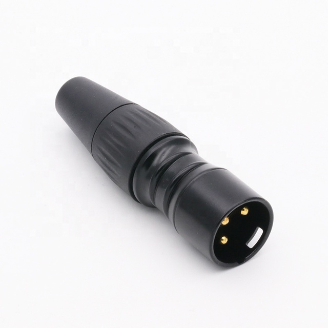 XLR Cable Connector 3 Pins with Gold Plated Pins XLR Male Plug Connector for Microphone MIC Mixer Zinc Alloy case + Copper Pins