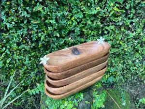 Grandes bols ovales modernes en bois faits à la main, qualité export, pour usage domestique, hôtelier et de restauration, marque RMW, fournisseur indien - Product Image 3