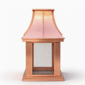 Capot de cheminée en cuivre sur mesure, épais et carré, avec toit pagode, résistant aux intempéries, en métal architectural - Product Image 2