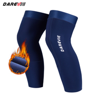 Manchon de compression thermique Darevie en polaire pour mollet de cycliste, noir et bleu, pour le cyclisme