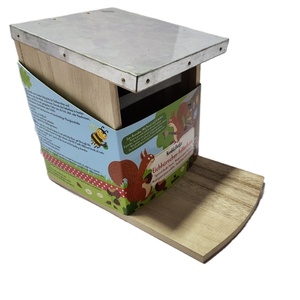 FSC & BSCI Nhà Chim Bằng Gỗ Mái Nhà Bằng Kim Loại Giáng Sinh Cho Chim Ăn Đồ Chơi Cho Trẻ Em - Product Image 1