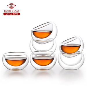 Taza de té de doble pared de vidrio de borosilicato de 50 ML, juego de tazas de café y vasos para beber, juegos duraderos de tazas de té y platillos - Product Image 4
