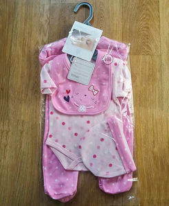 Conjunto de Ropa de Bebé de 4 Piezas, Tejido de Algodón 100%, Estampado, Primaveral, de Alta Calidad y Diseño Personalizado - Product Image 2