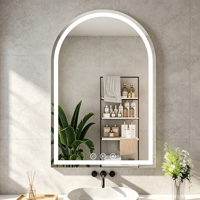 Miroir de salle de bain intelligent LED moderne de luxe avec fonction anti-buée, étanche, avec fonction mémoire pour la décoration de salle de bain et d'hôtel