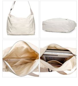 Cotton Canvas School Bag Crossbody Art <b>Tote</b> Bag,<b>zipper</b> <b>Tote</b> Canvas Shoulder Bag - Product Image 1