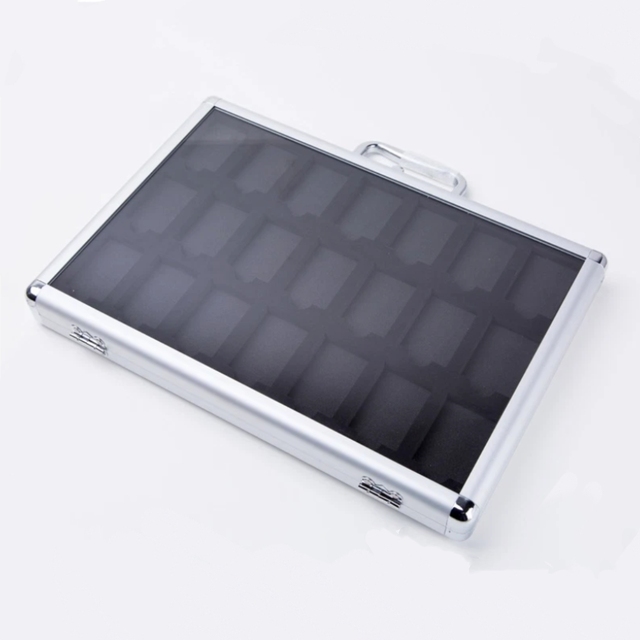 Large Capacity 42-Piece Lighter Storage Case Clear Acrylic Lighter Display Suitcase Aluminum Storage Box Lighters Not Included