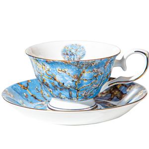 Juego de Taza y Platillo de Porcelana Fina Estilo Nórdico <span class=keywords><strong>Van</strong></span> <span class=keywords><strong>Gogh</strong></span> para Café y Té con Caja de Regalo - Product Image 6