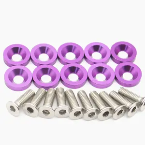 Countersunk Fasteners Set Car Modification Password JDM Aluminum M6 Fender Washers With Bolts