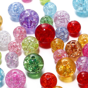 Acrylic Crackled <b>Beads</b> 8mm Round Loose <b>Beads</b> For Bracelet Making Colorful DIY Jewelry Accessories - Product Image 1